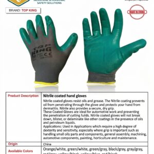 Nitrile coated hand gloves