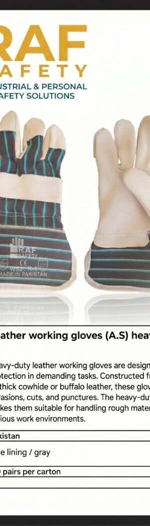 Leather working gloves (A.S) heavy duty - Safety Equipment Saudi Arabia | RAF Safety