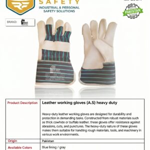 Leather working gloves (A.S) heavy duty