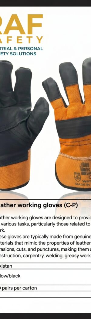 Leather working gloves (C-P) - Safety Equipment Saudi Arabia | RAF Safety