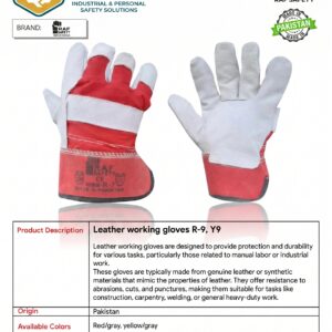 Leather working gloves R-9, Y9