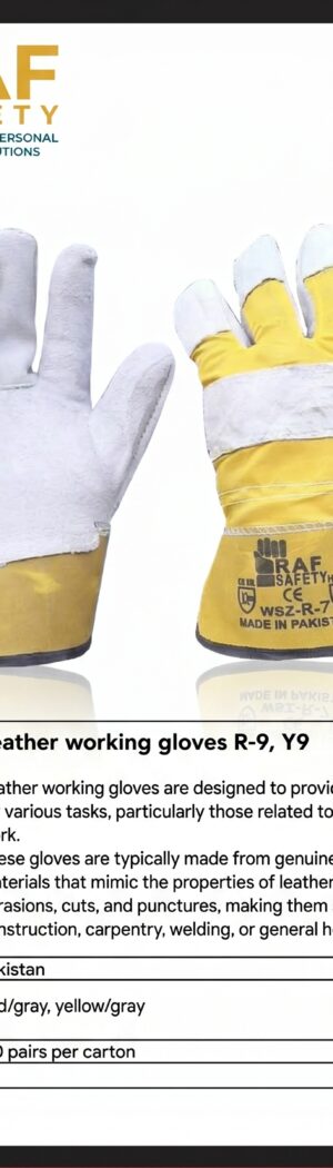 Leather working gloves R-9, Y9 - Safety Equipment Saudi Arabia | RAF Safety