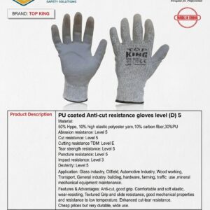 PU coated Anti-cut resistance gloves level (D) 5