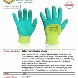 Latex foam Coated gloves