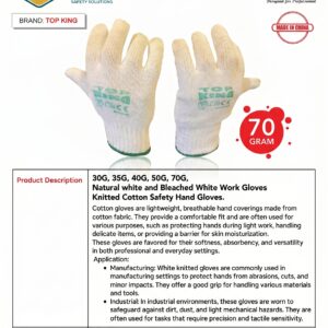 30G, 35G, 40G, 50G, 70G, Natural white and Bleached White Work Gloves  Knitted Cotton Safety Hand Gloves.