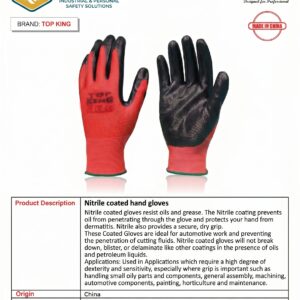 Nitrile coated hand gloves