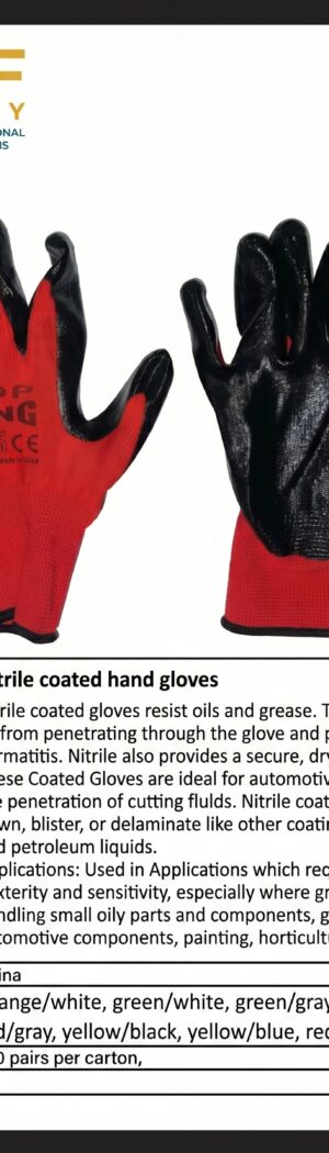 Nitrile coated hand gloves - Safety Equipment Saudi Arabia | RAF Safety