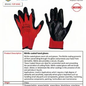 Nitrile coated hand gloves