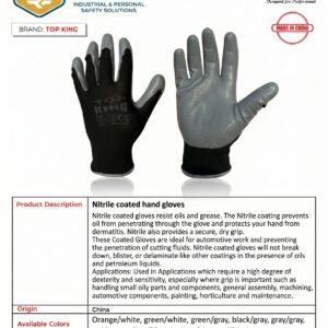 Nitrile coated hand gloves