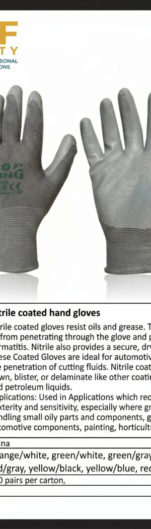 Nitrile coated hand gloves - Safety Equipment Saudi Arabia | RAF Safety