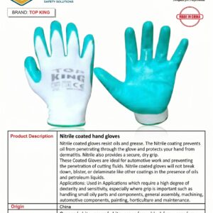 Nitrile coated hand gloves