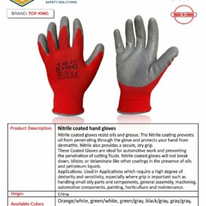 Nitrile coated hand gloves