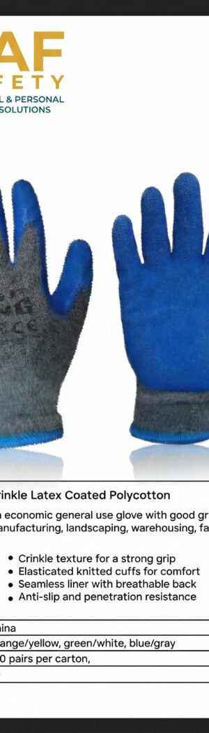 Crinkle Latex Coated Polycotton - Safety Equipment Saudi Arabia | RAF Safety