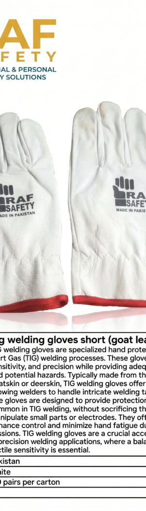 Tig welding gloves short (goat leather heavy duty) - Safety Equipment Saudi Arabia | RAF Safety