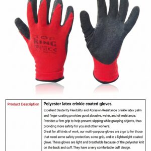 Polyester latex crinkle coated gloves