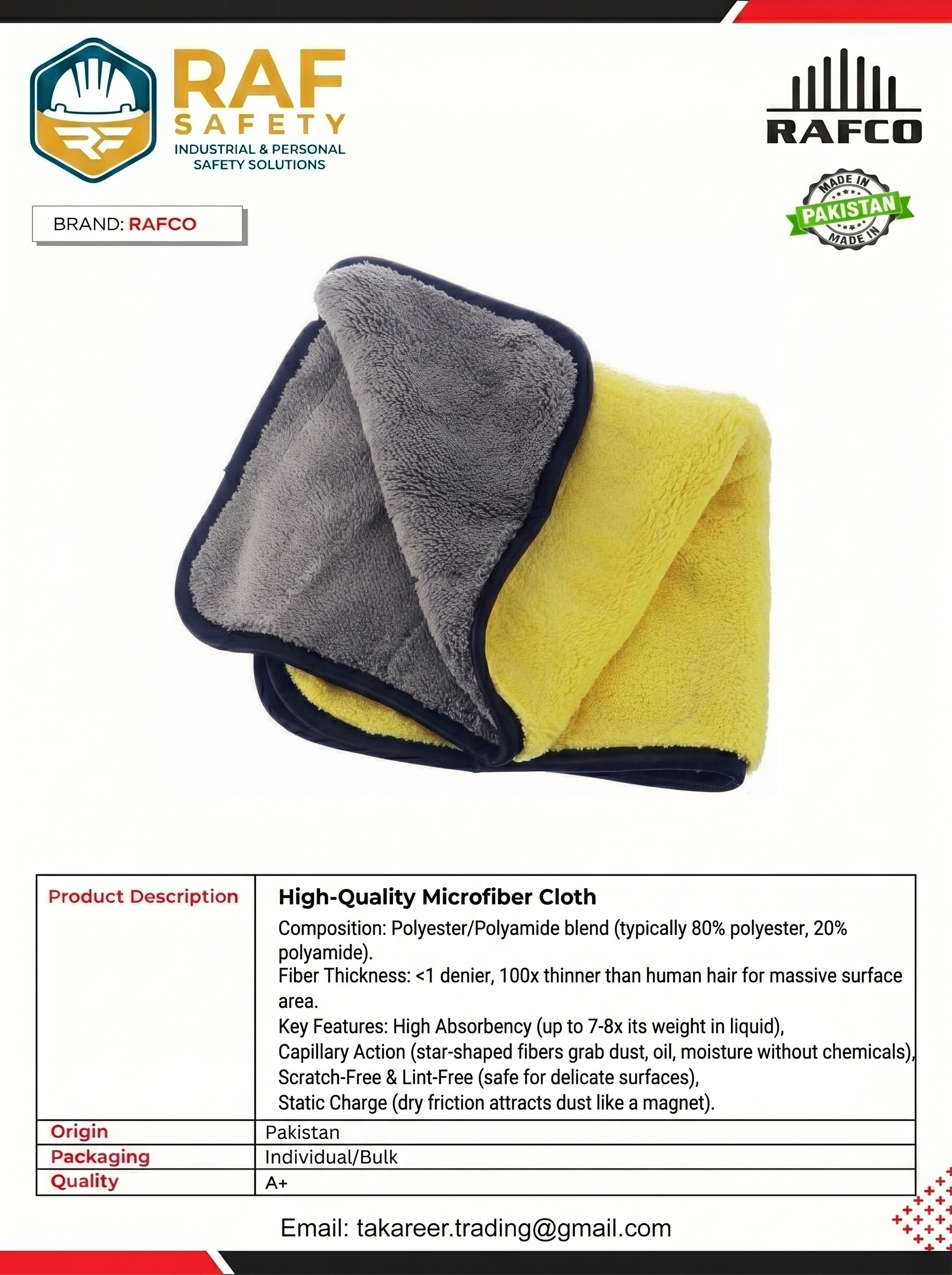 High-Quality Microfiber Cloth - Safety Equipment Saudi Arabia | RAF Safety