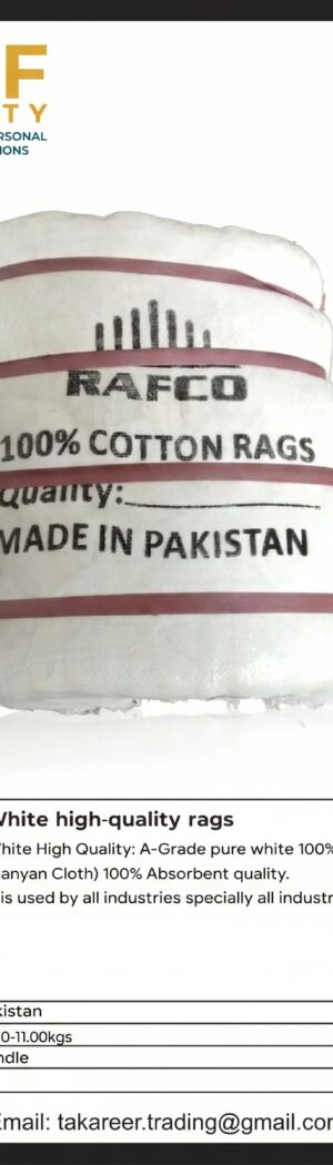 White High Quality Cotton Rags (A+) - Safety Equipment Saudi Arabia | RAF Safety