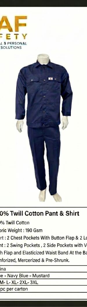 100% Twill Cotton Pant & Shirt — Navy Blue (King's Wear) - Safety Equipment Saudi Arabia | RAF Safety