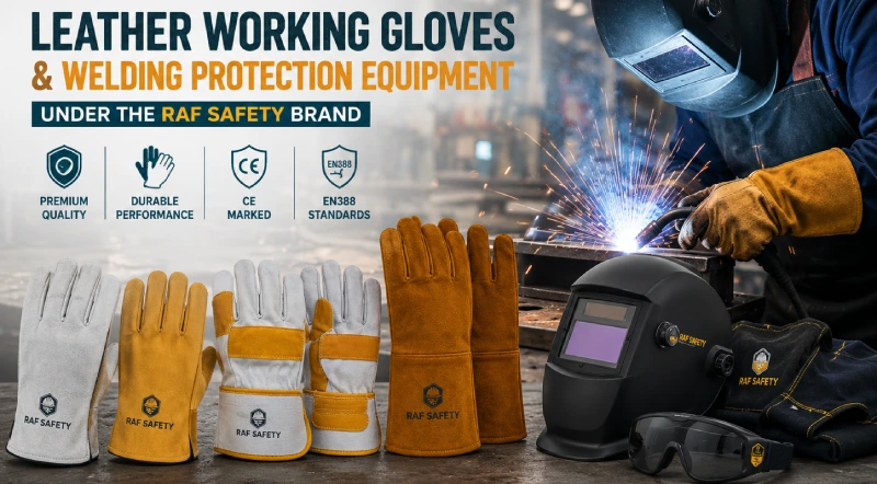 leather working gloves and welding protection equipment under the RAF Safety brand - PPE & Safety Equipment Saudi Arabia | RAF Safety